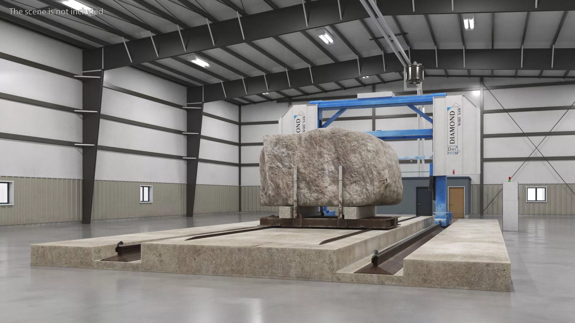 Stone Cutting Machine Rigged for Maya 3D model