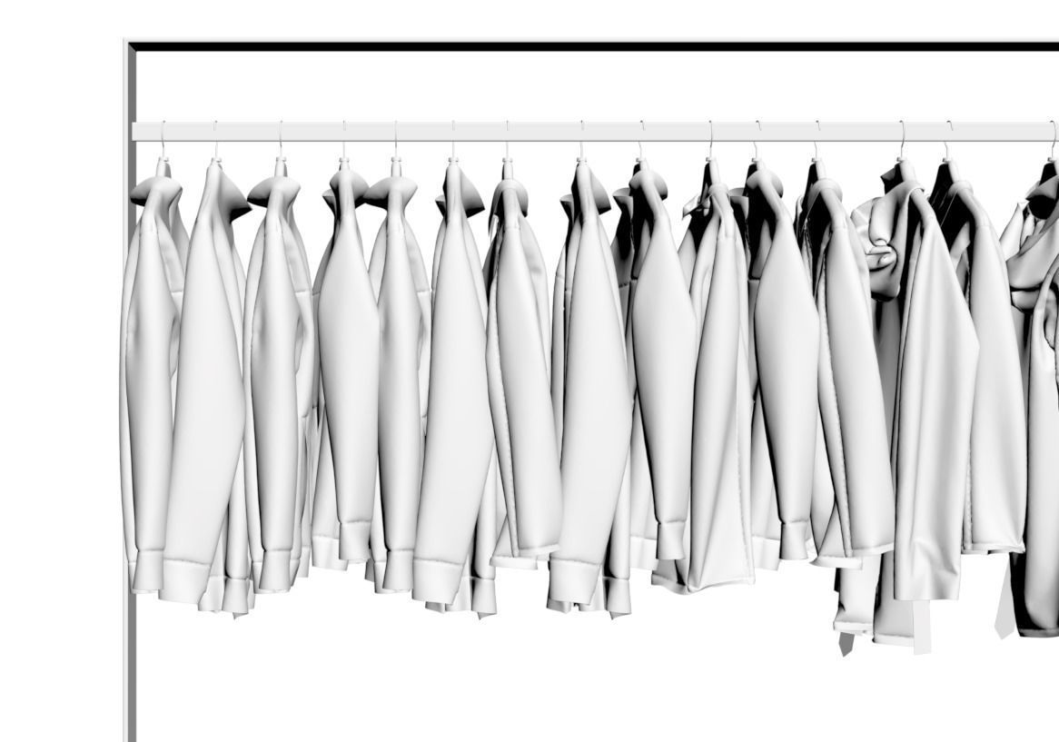 Various types of jackets  3D model_3