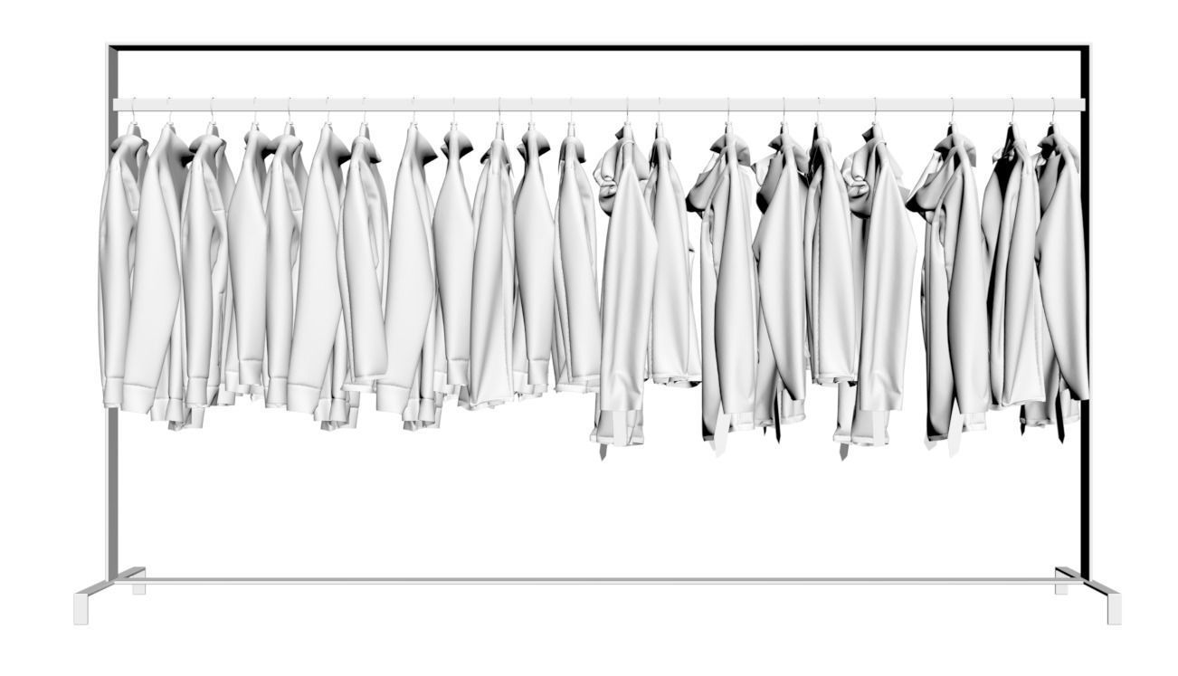 Various types of jackets  3D model_2