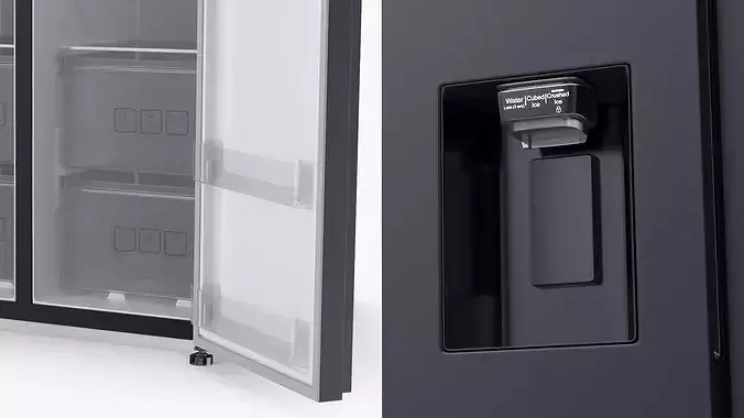 Smart Kitchen Refrigerator with Digital Display 3D model 7