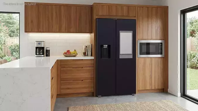 Smart Kitchen Refrigerator with Digital Display 3D model 3