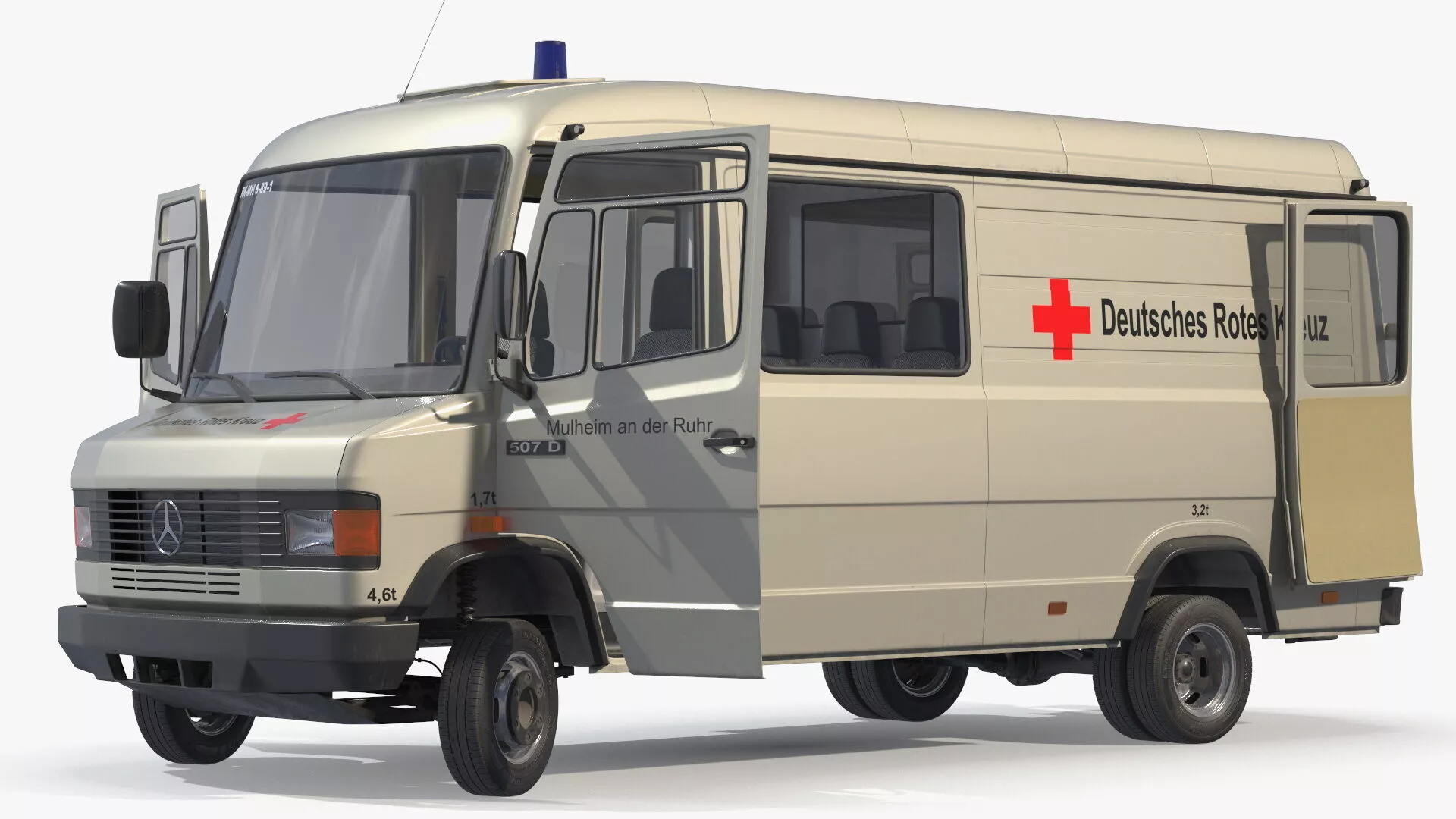 Mercedes Benz T2 507D Medical Transport Van Rigged 3D model