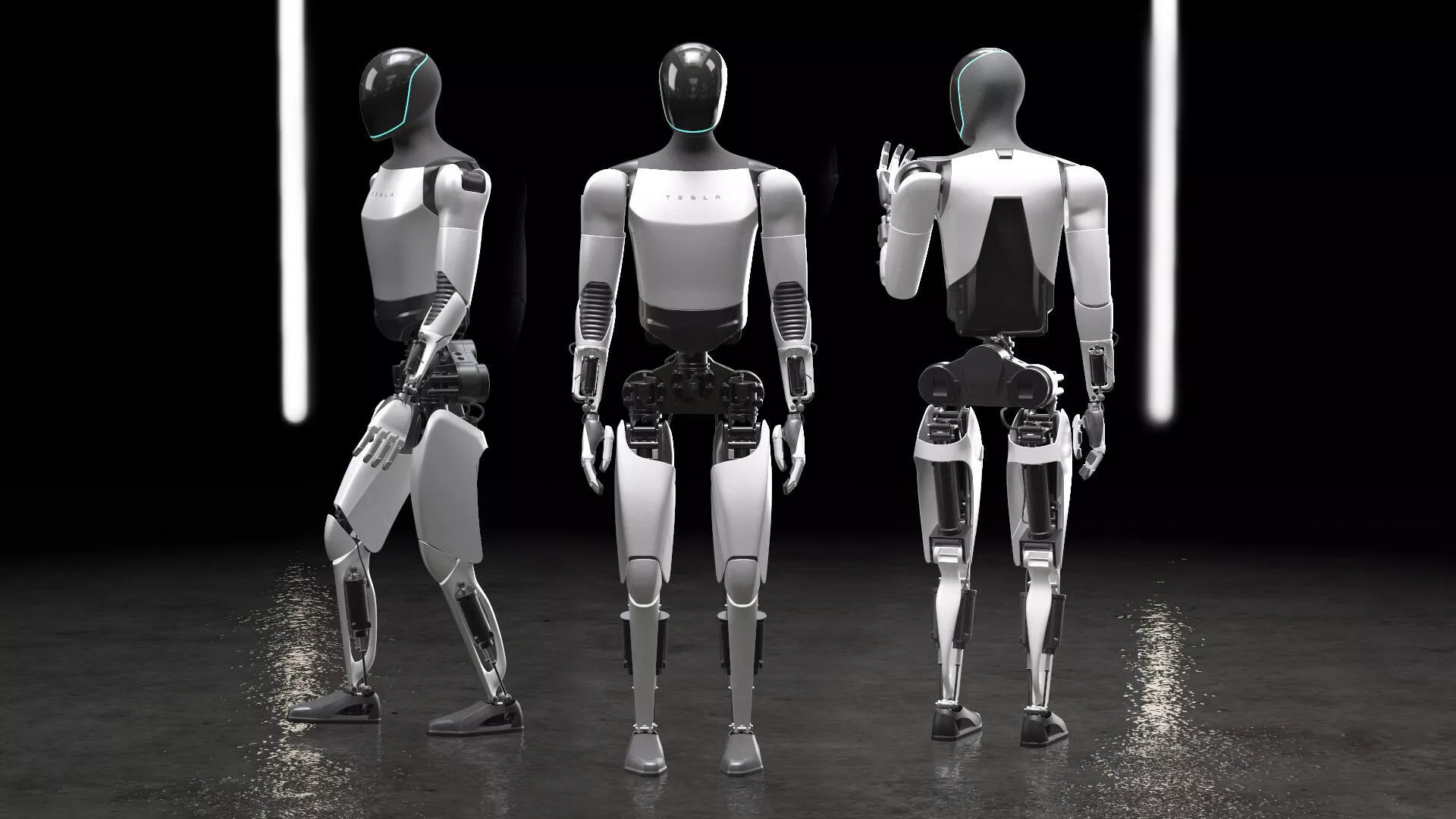 Tesla Optimus Gen 2 Humanoid Robot White Rigged for Maya 3D model
