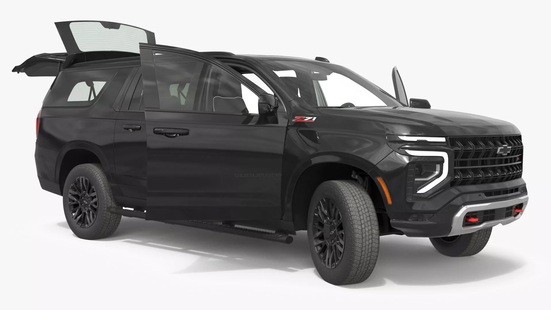 2025 Chevrolet Suburban Black Rigged 3D model