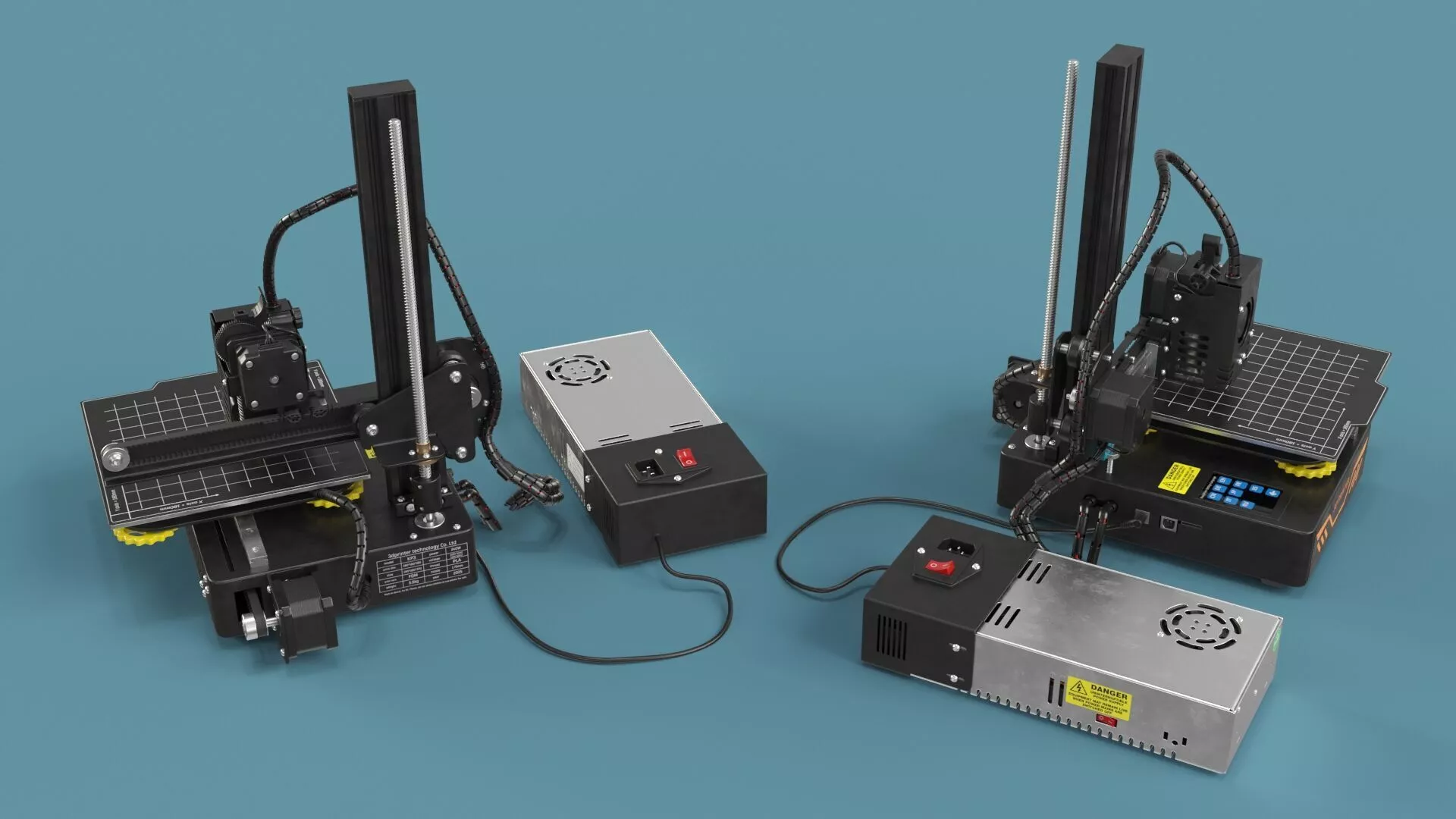 Mini 3D Printer with PSU Rigged Animated for Cinema 4D 3D model
