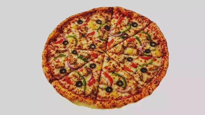 Realistic Italian Pizza 3D Model