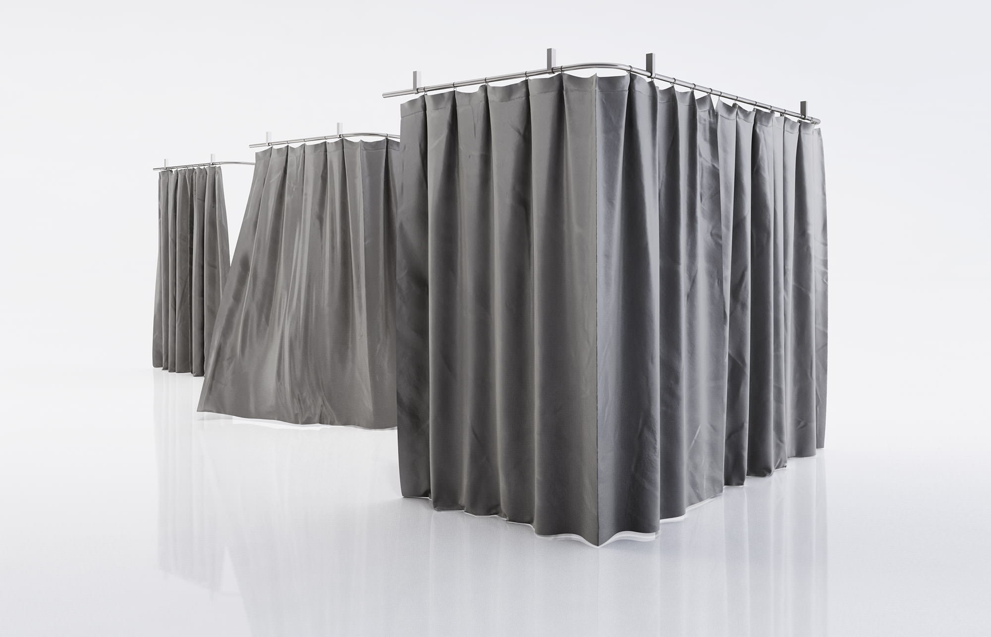 Black Shower Curtains 3d Cgtrader Black Shower Curtains 3d Model Max Obj Fbx C4d 1