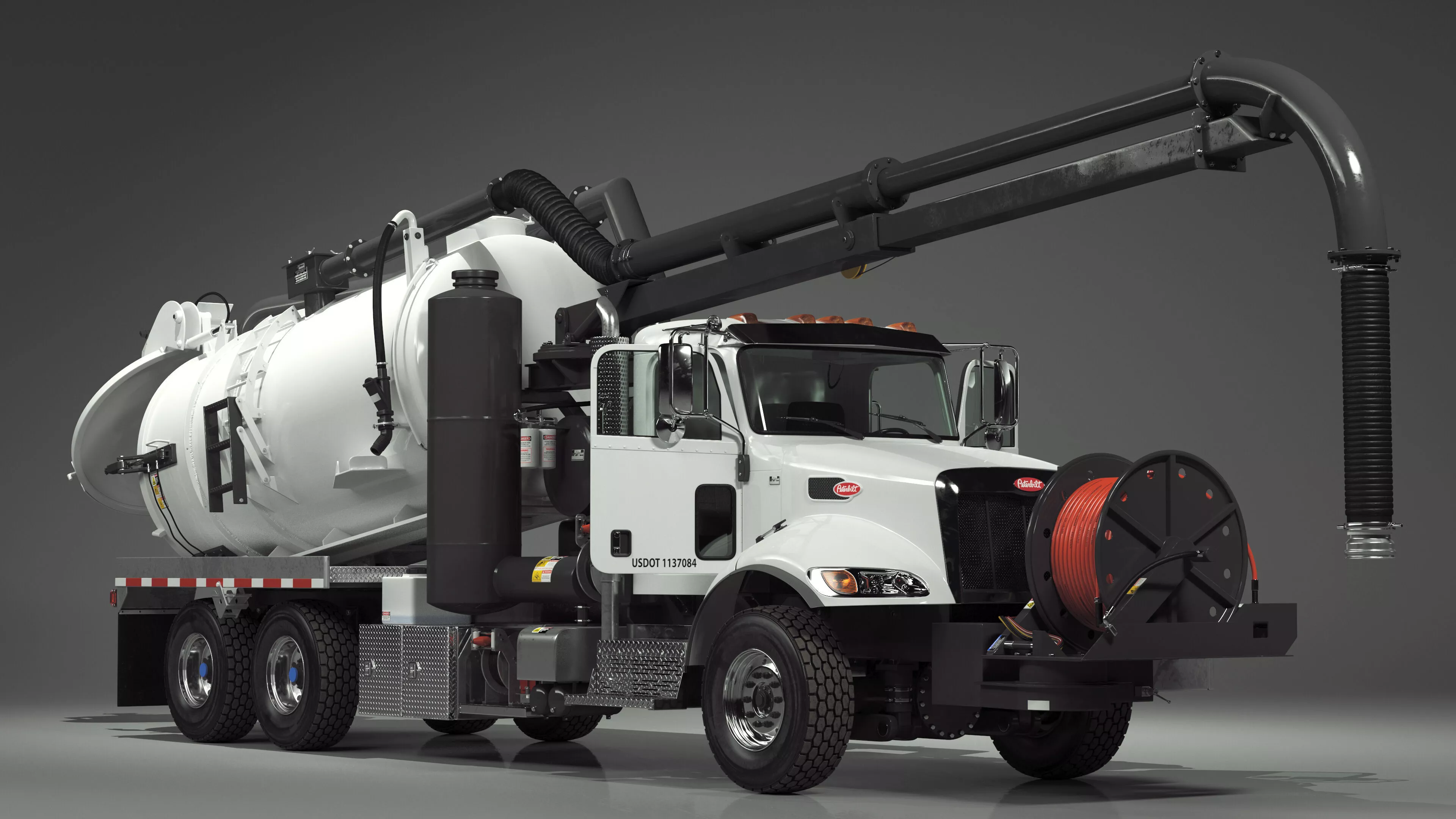 Peterbilt Sewer Cleaner Hydro Excavation Rigged for Maya 3D model