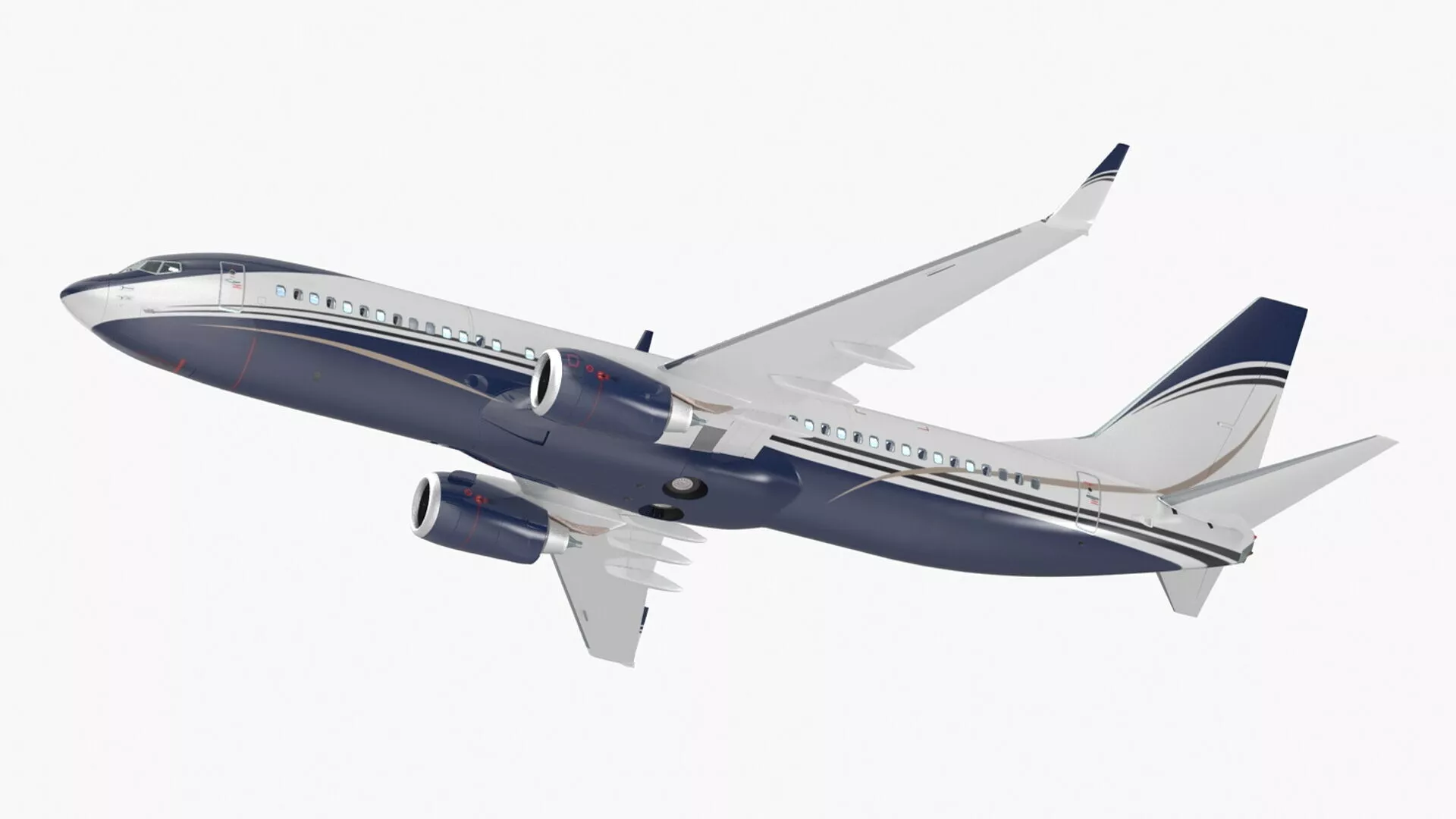 Boeing 737-800 with Interior Rigged for Cinema 4D 3D model