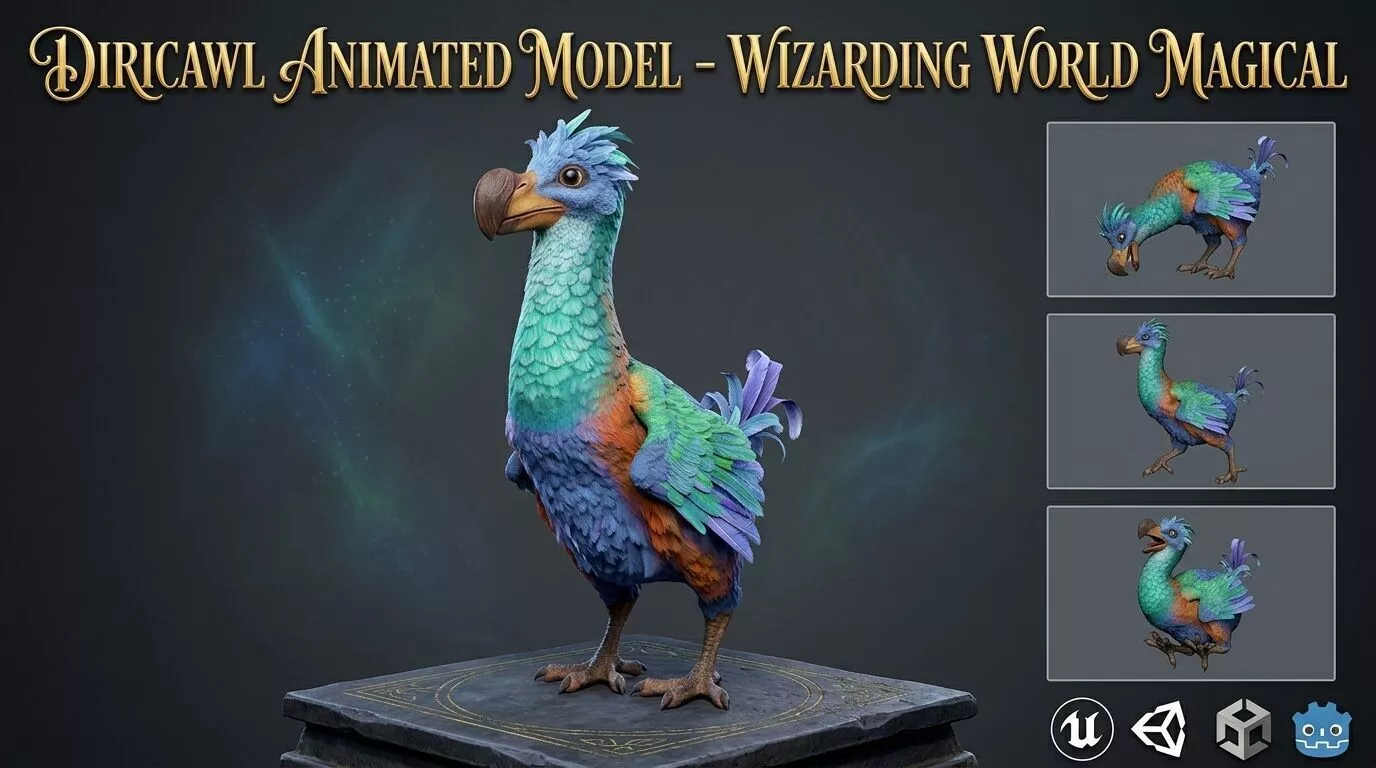 Diricawl Animated Model - Wizarding World Magical Low-poly 3D model