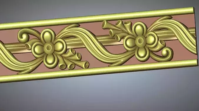 Classic Floral Ornament Border Relief 3D Model - ArtCAM RLF CNC