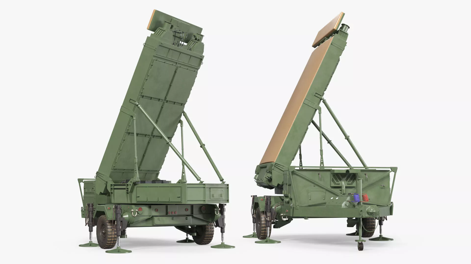Ground Air Task Oriented Radar Deployed Rigged 3D model