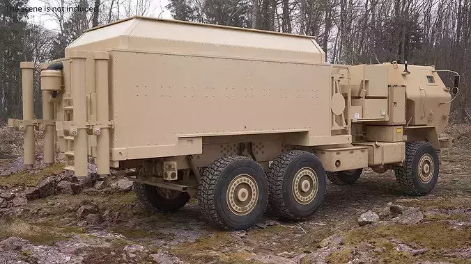 Mobile Air Defense Command Truck Desert Simplified 3D model 3