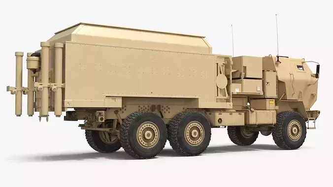Mobile Air Defense Command Truck Desert Simplified 3D model 4