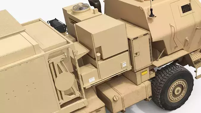 Mobile Air Defense Command Truck Desert Simplified 3D model 6