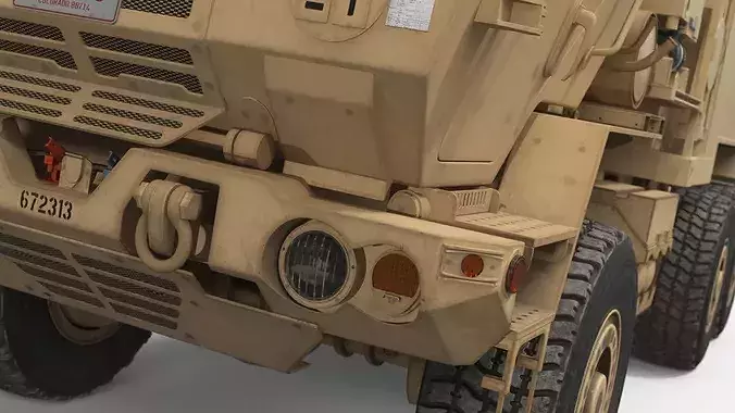 Mobile Air Defense Command Truck Desert Simplified 3D model 7