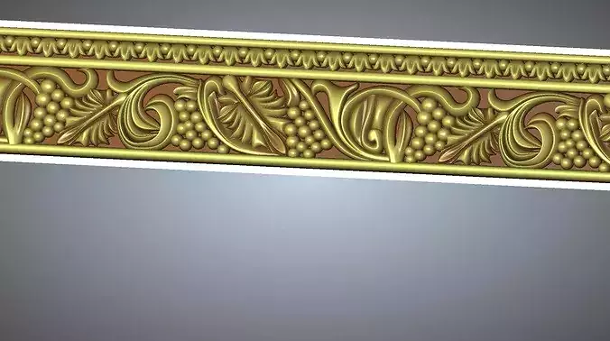 Classic Grapes and Vine Border Relief 3D Model - ArtCAM RLF CNC