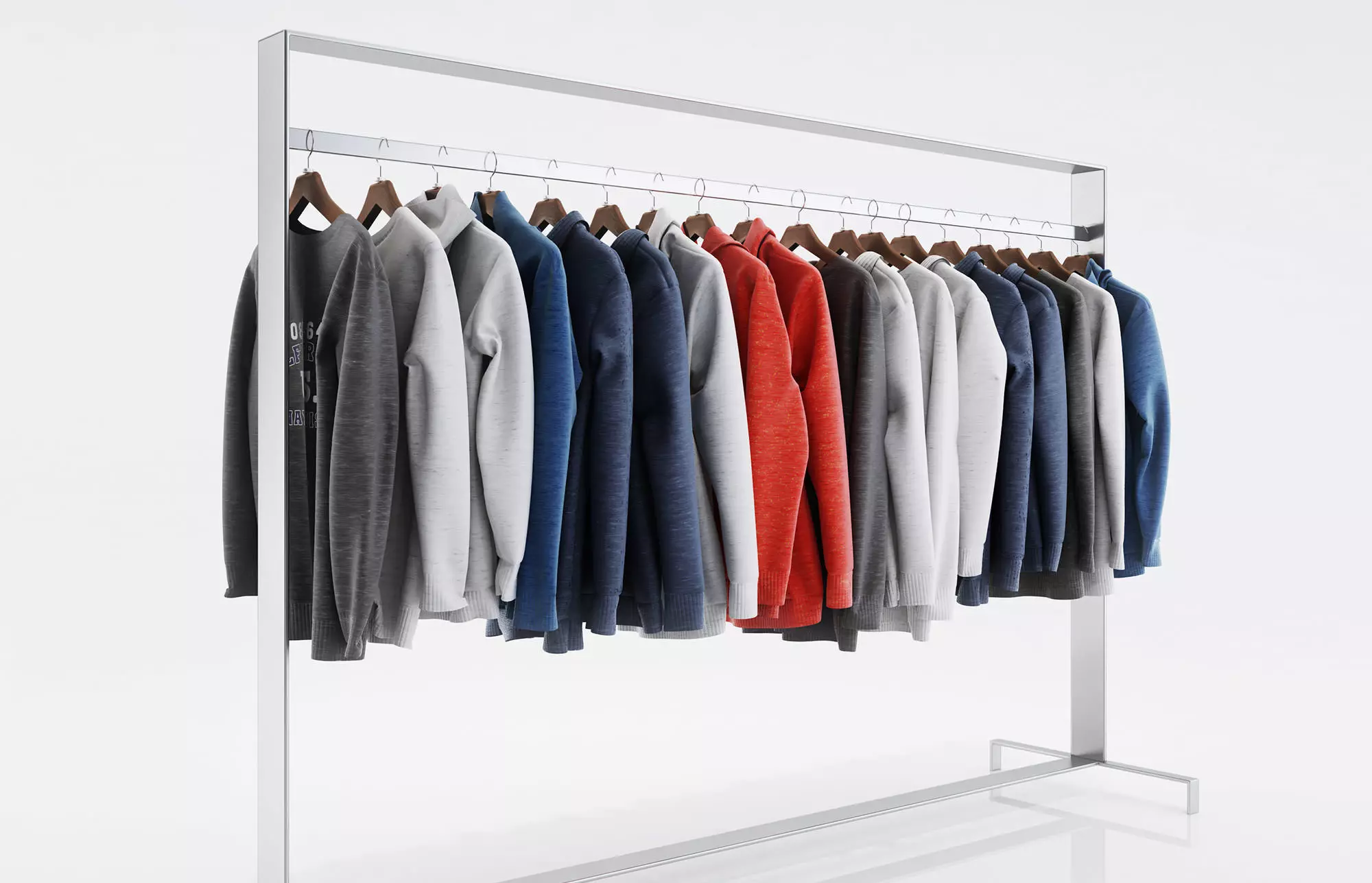 Various types of sweaters and hoodies 3D model