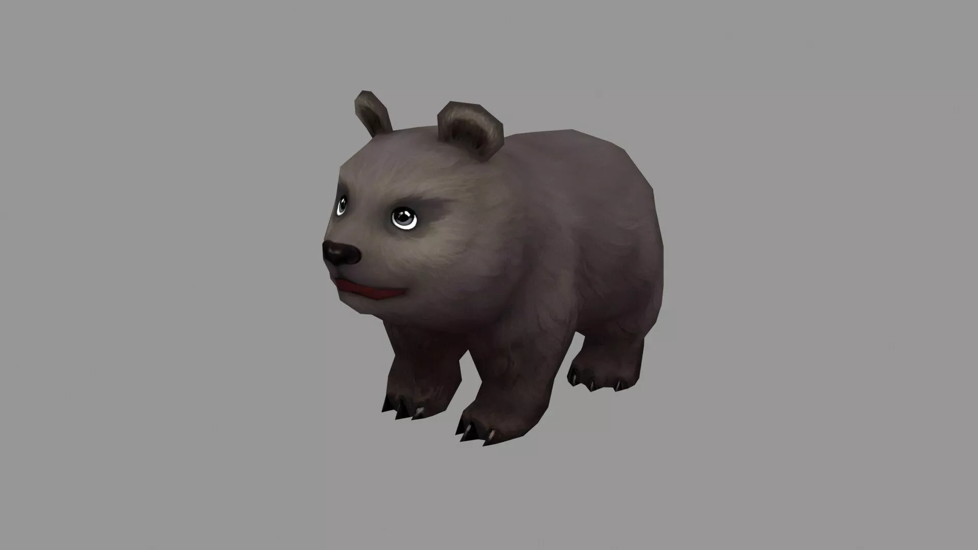 Cartoon Baby Black Bear - Little Bear Cub Low-poly 3D model