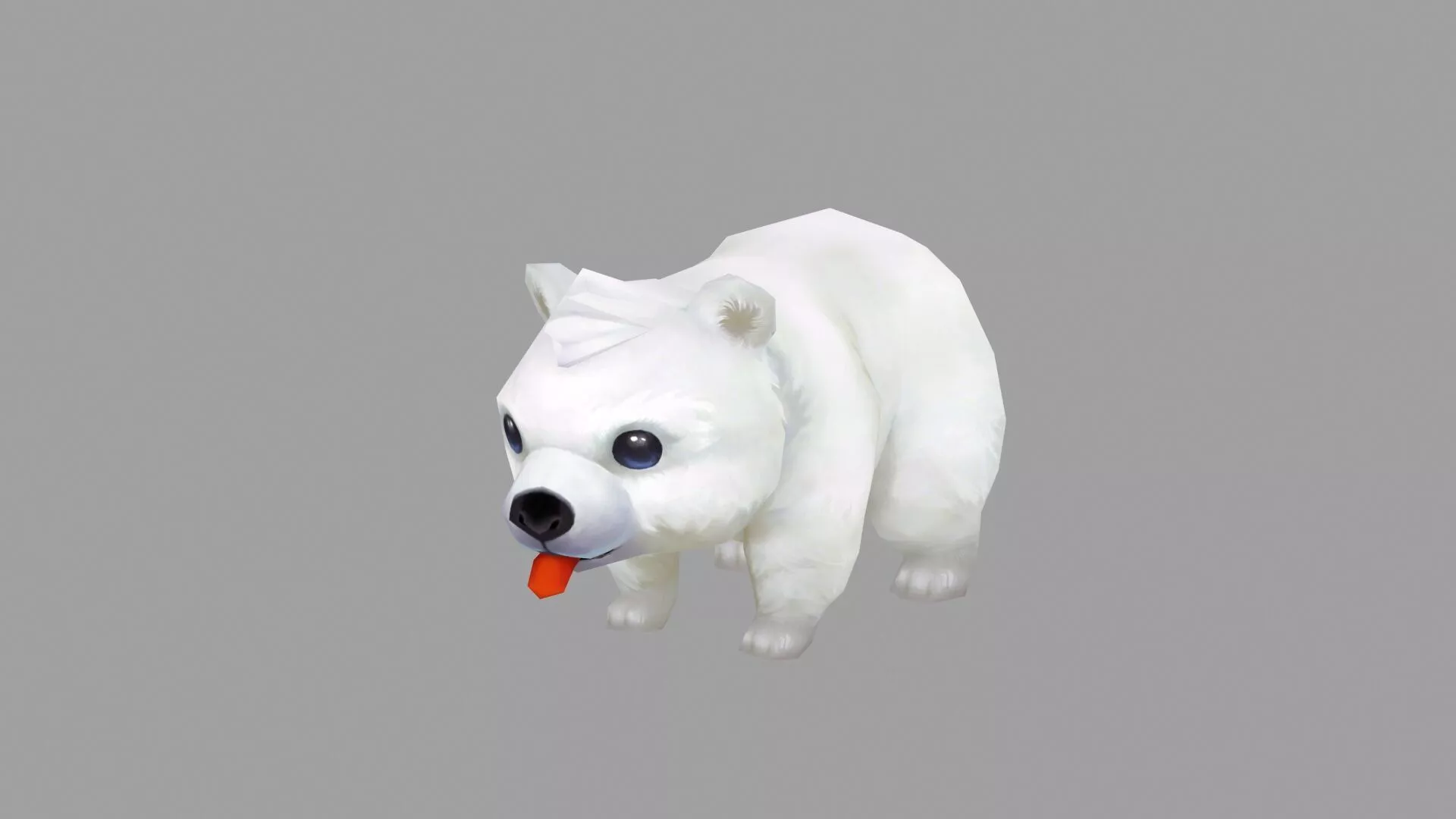 Cartoon Baby Bear - Little Polar Bear Cub Low-poly 3D model