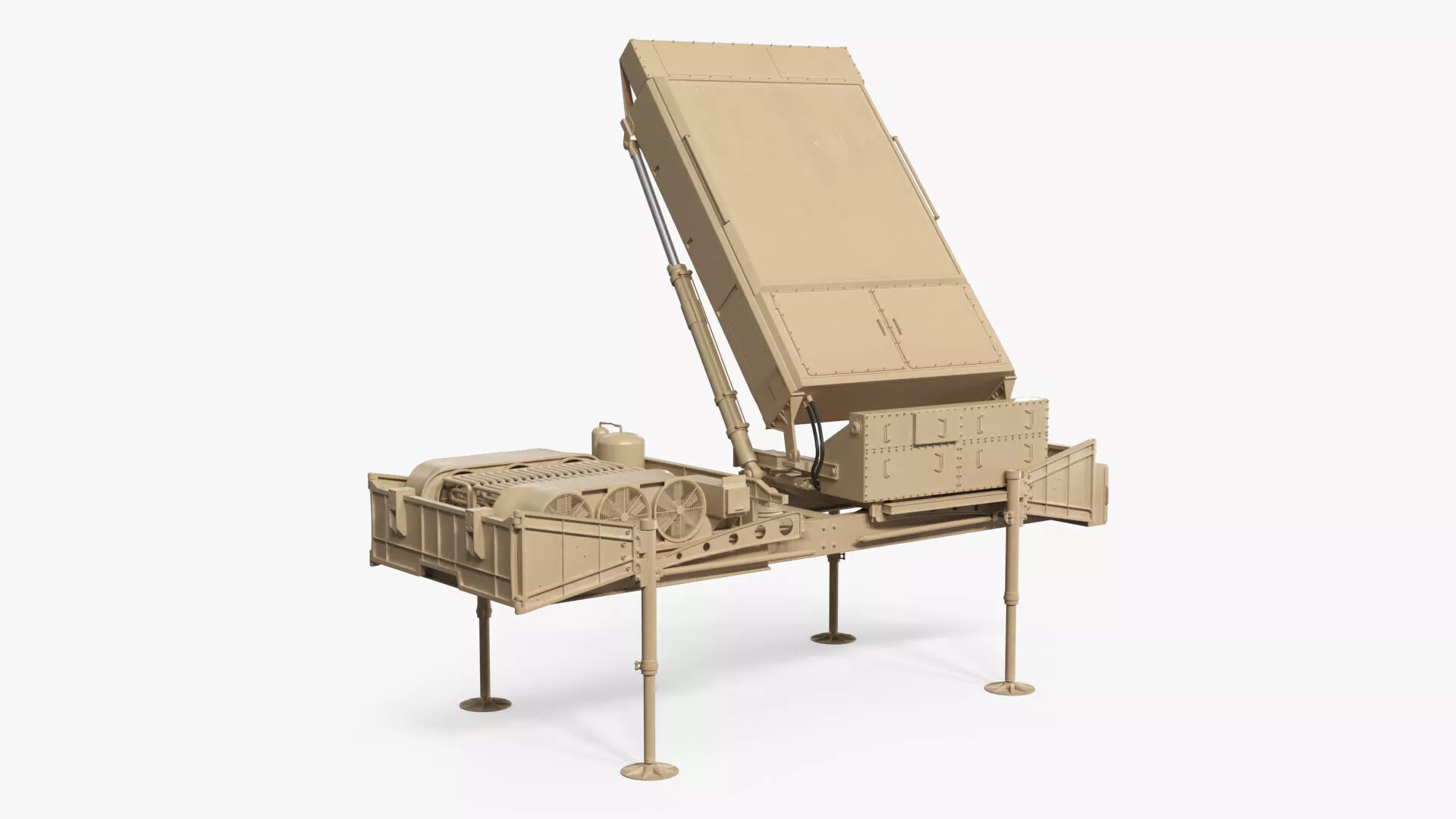 Desert Medium Extended Air Defense System Rigged 3D model