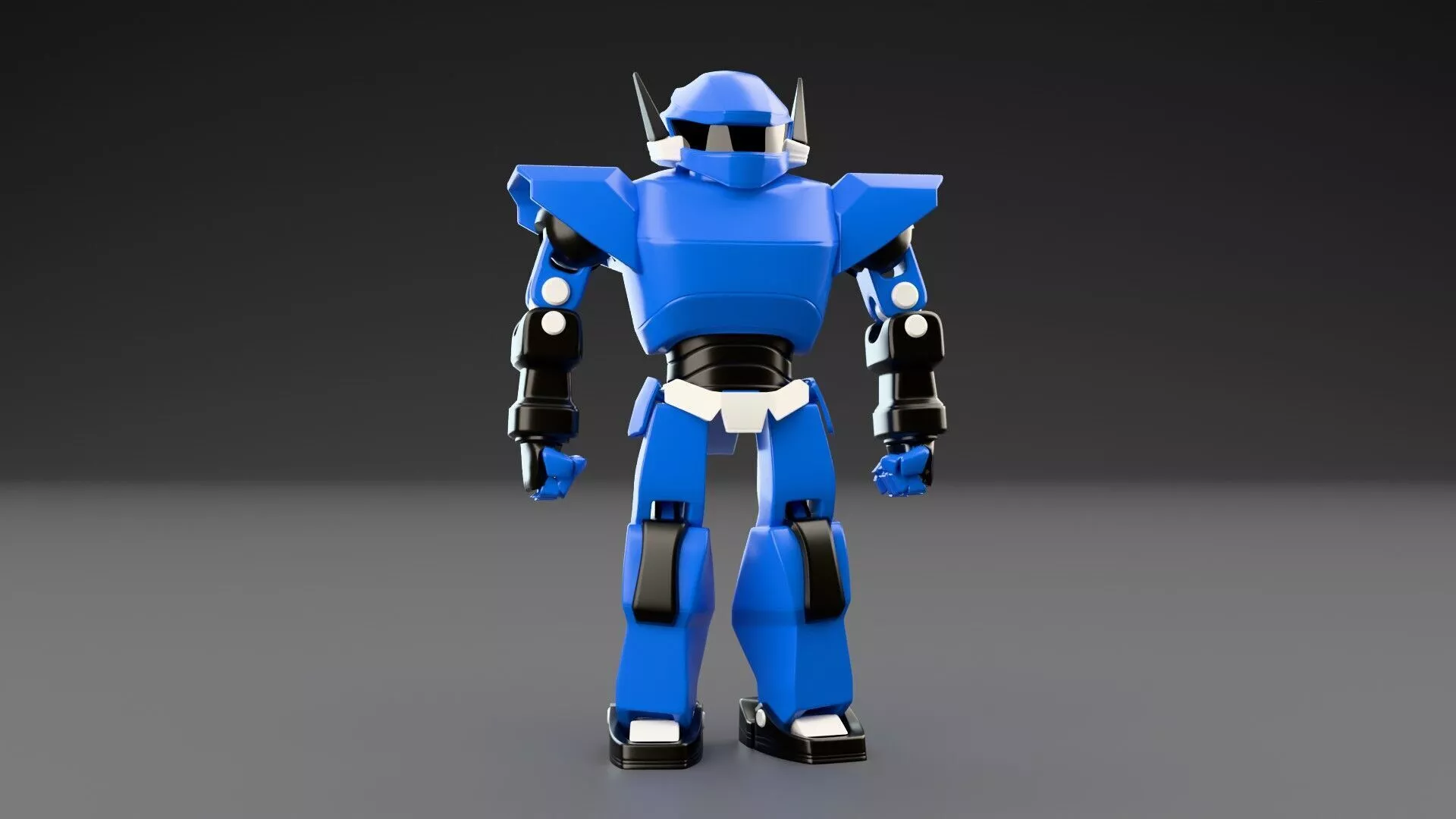 Blue Mecha Robot Futuristic Combat Sci-Fi 3D Character Low-poly 3D model