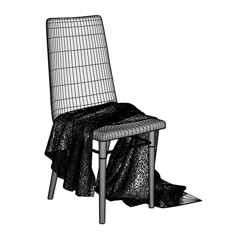 Grey thin blanket 3D model_6