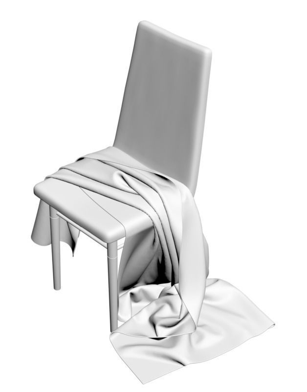 Grey thin blanket 3D model_1