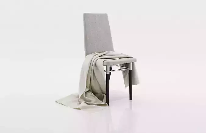 Grey thin blanket 3D model