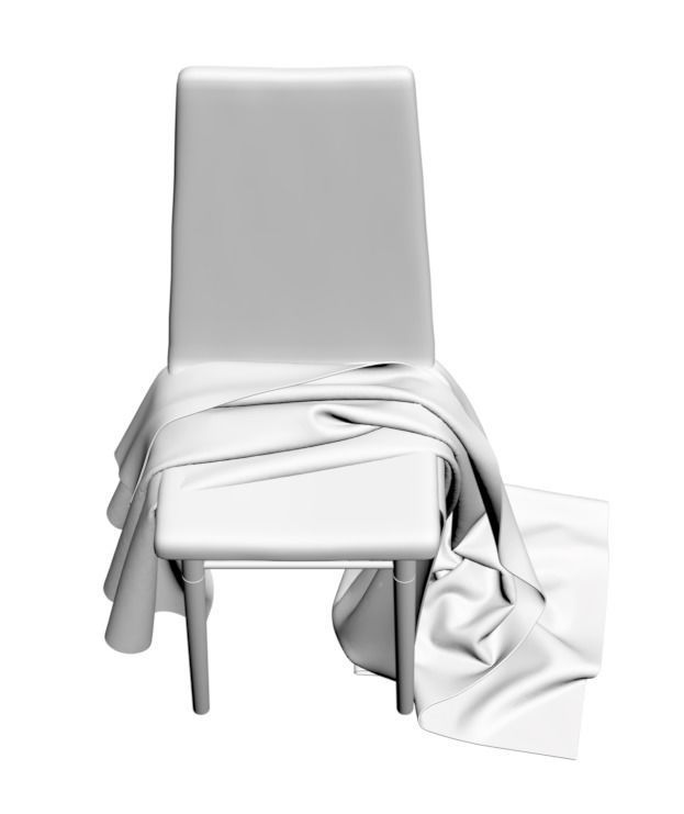 Grey thin blanket 3D model_3