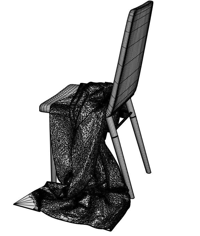 Grey thin blanket 3D model_4