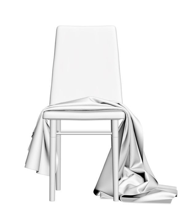 Grey thin blanket 3D model_2