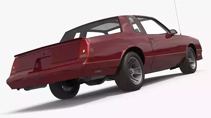 Chevrolet Monte Carlo SS Coupe Muscle Car Simplified 3D model 6
