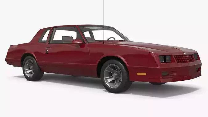 Chevrolet Monte Carlo SS Coupe Muscle Car Simplified 3D model