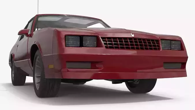 Chevrolet Monte Carlo SS Coupe Muscle Car Simplified 3D model 5