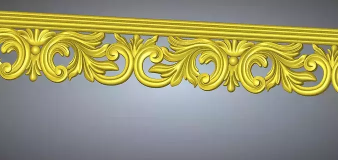   Leaf Scroll Border Relief 3D Model - ArtCAM RLF CNC