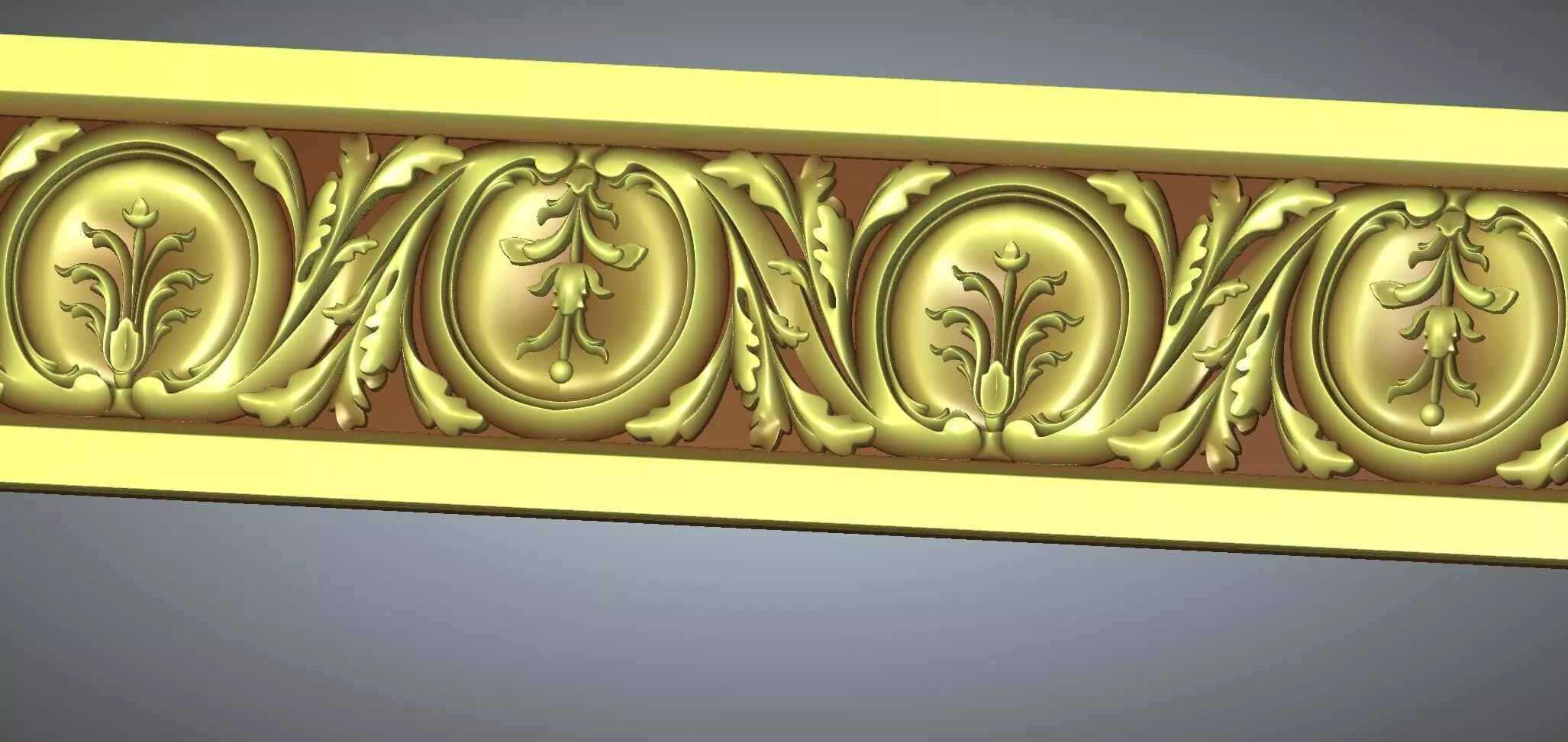 Classic Roman Medallion Border Relief - ArtCAM CNC RLF 3D model