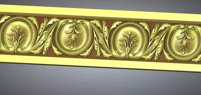 Classic Roman Medallion Border Relief - ArtCAM CNC RLF