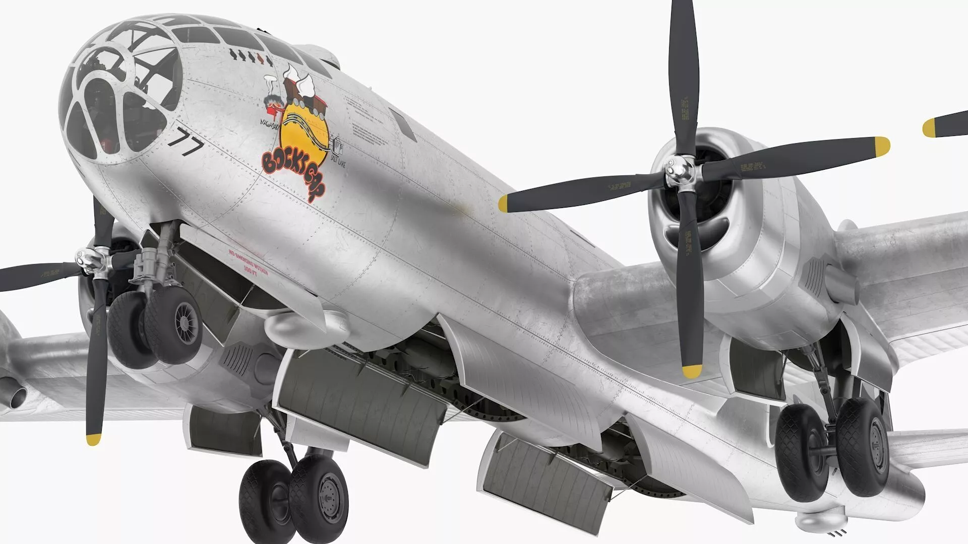 Boeing B-29 Bockscar Rigged for Cinema 4D 3D model