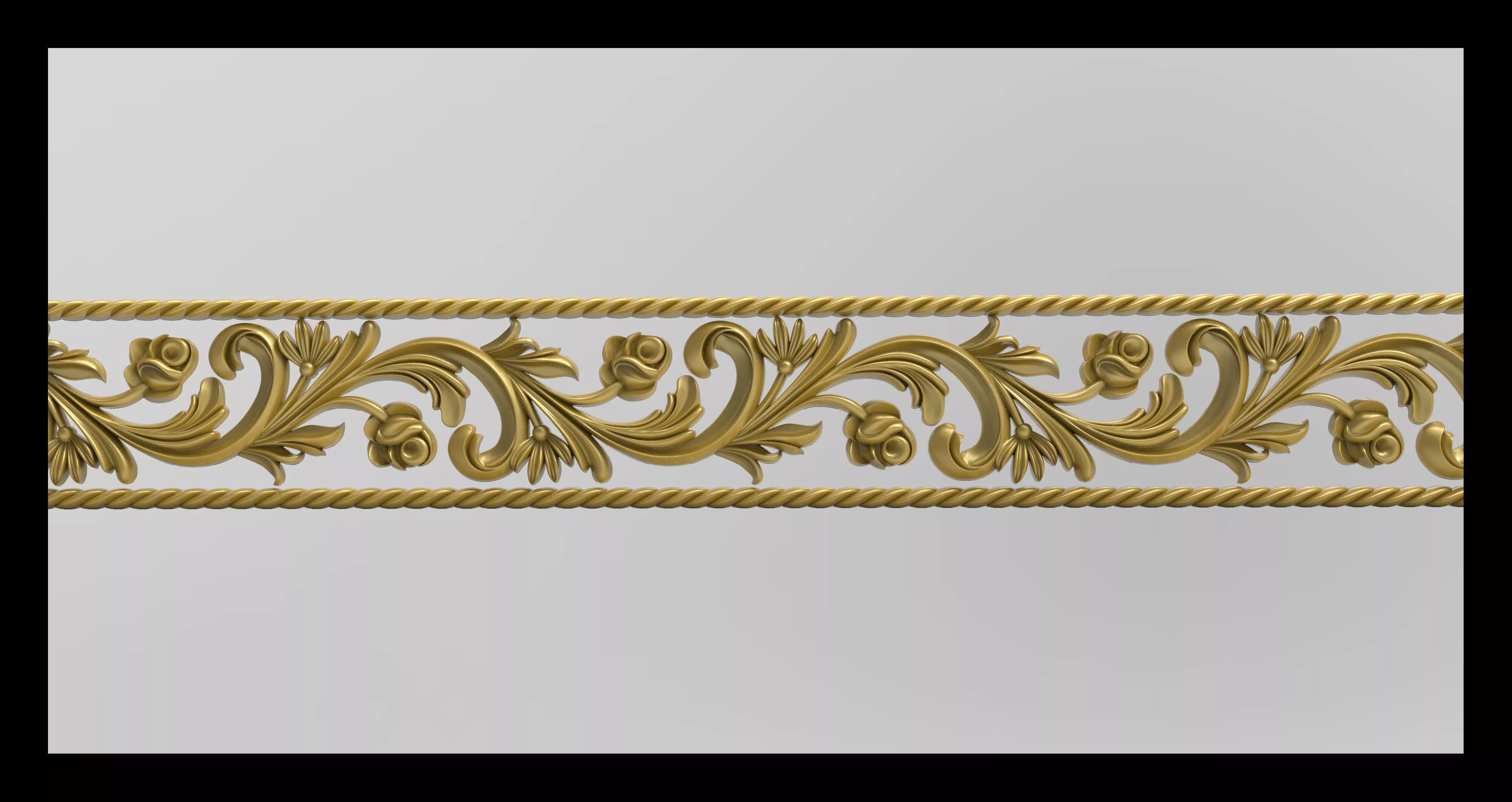 Classic Acanthus Rope Border Relief - ArtCAM CNC RLF 3D model
