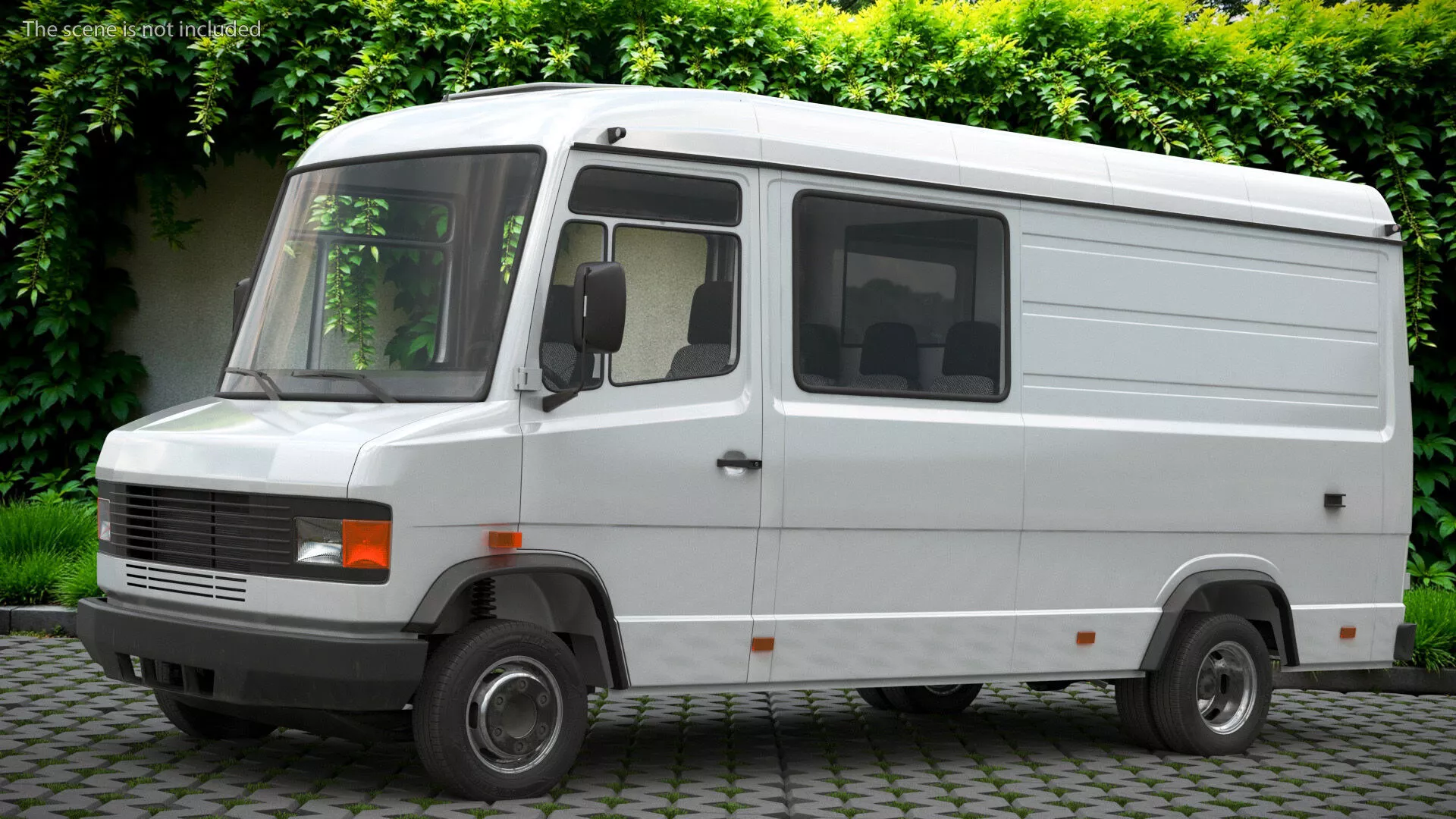 Multi Purpose Commercial Transport Van White Rigged 3D model