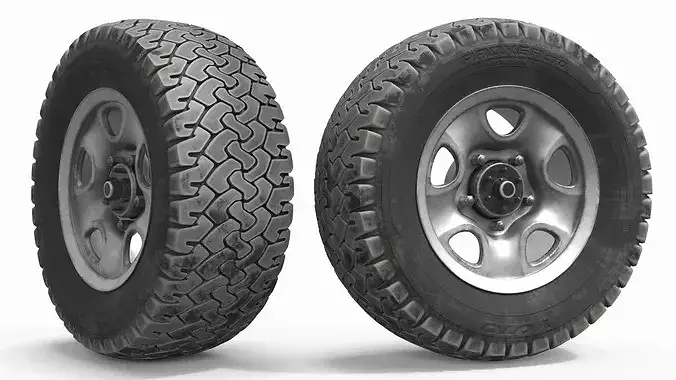 Off Road Vehicle Wheel with Tire 3D model