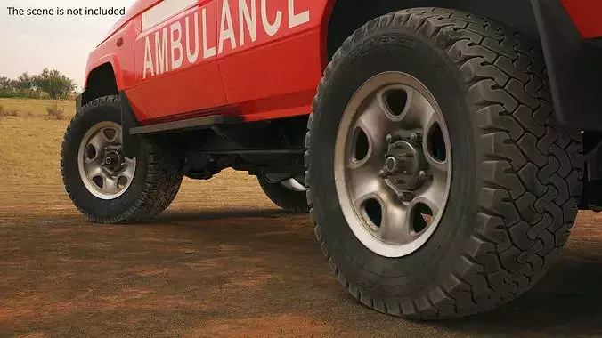 Off Road Vehicle Wheel with Tire 3D model 2