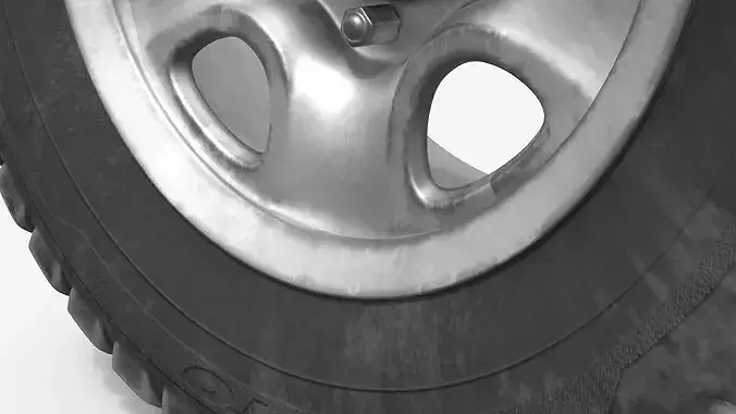 Off Road Vehicle Wheel with Tire 3D model 6