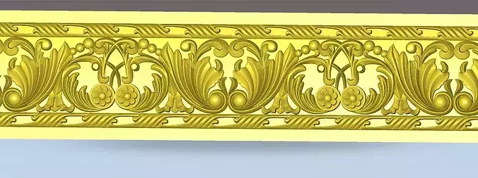 Classic Baroque Acanthus Border Relief - ArtCAM CNC RLF