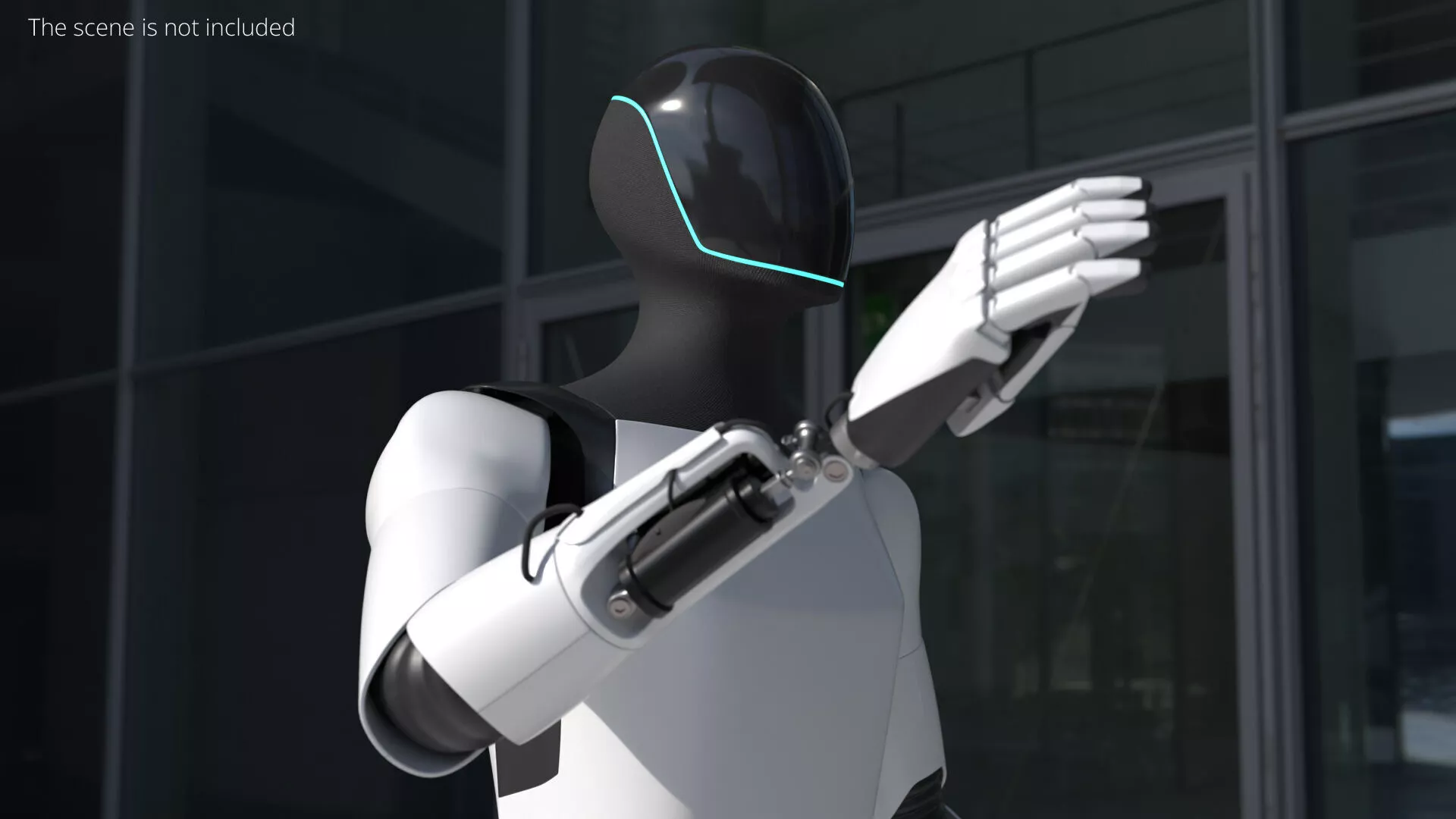 Advanced Humanoid Android Robot Walking Animated For Blender 3D model