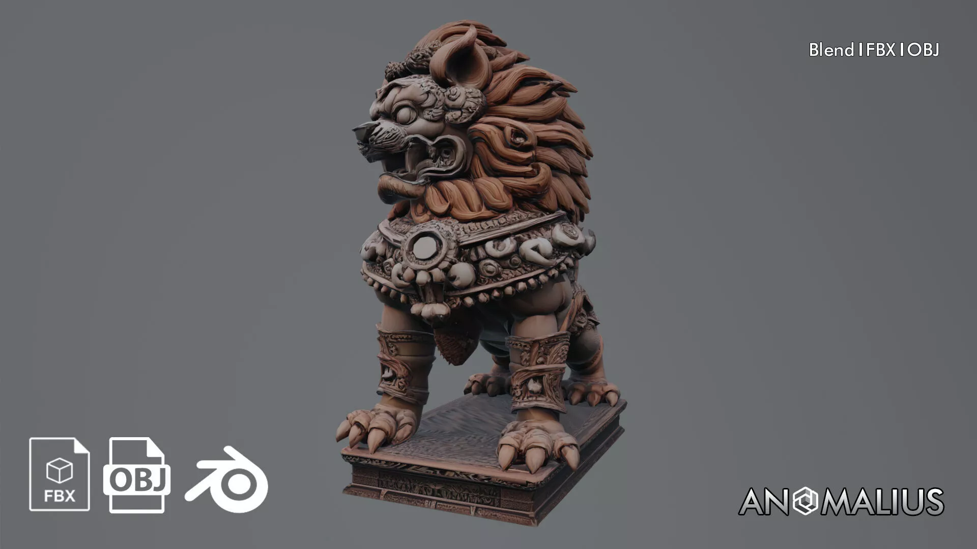 lion sculpture 3D model
