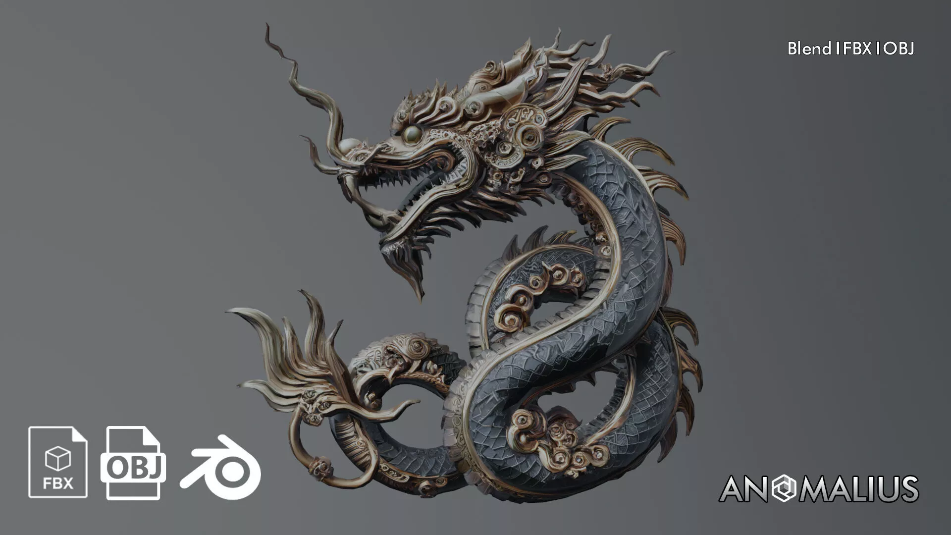 asian dragon 3D model