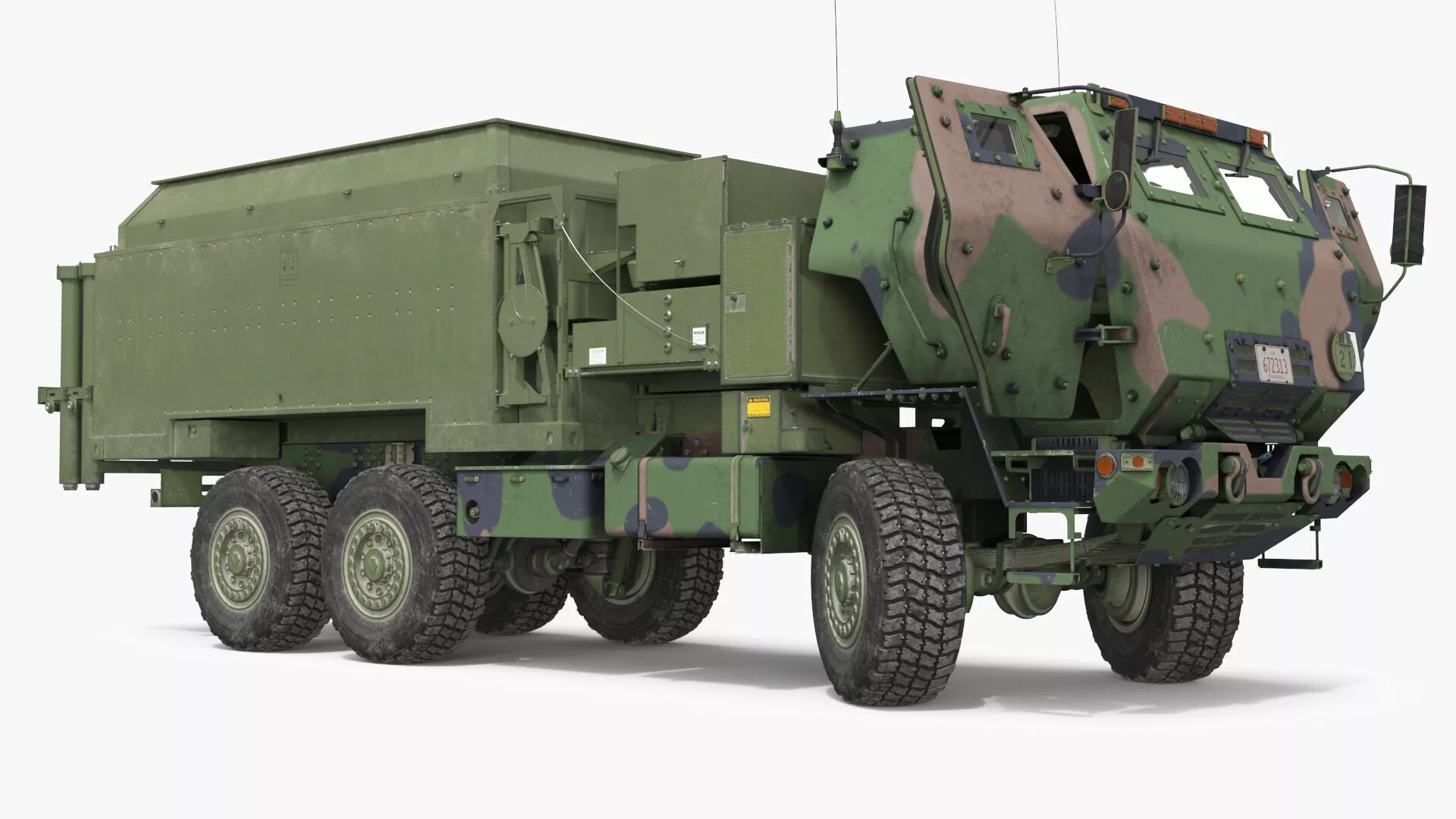 Tactical Communications Command Vehicle Camo Rigged 3D model