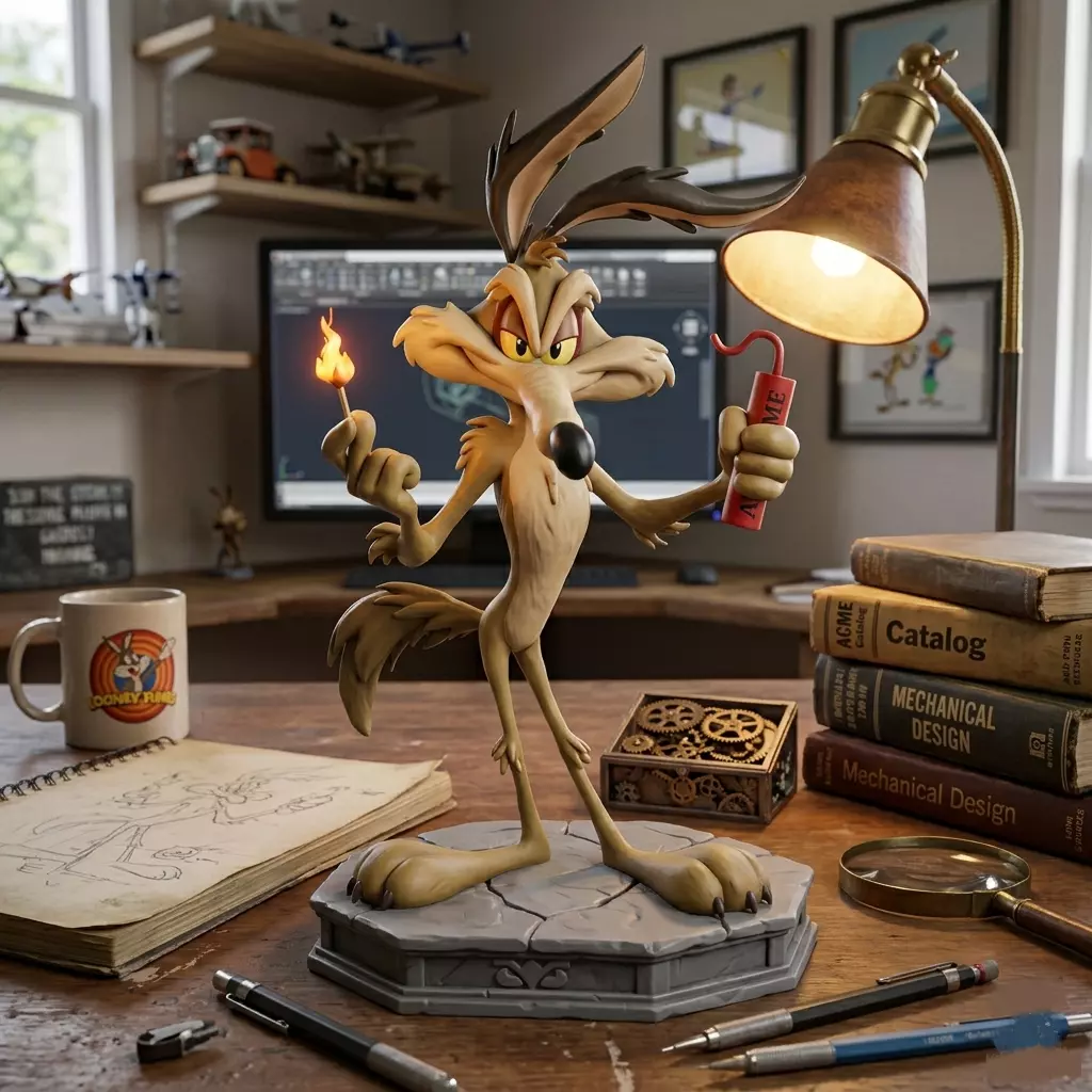 Wile E Coyote STL File-ACME Coyote Figurine 3D print model